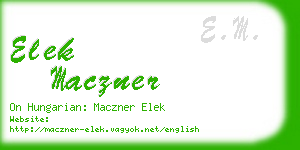 elek maczner business card